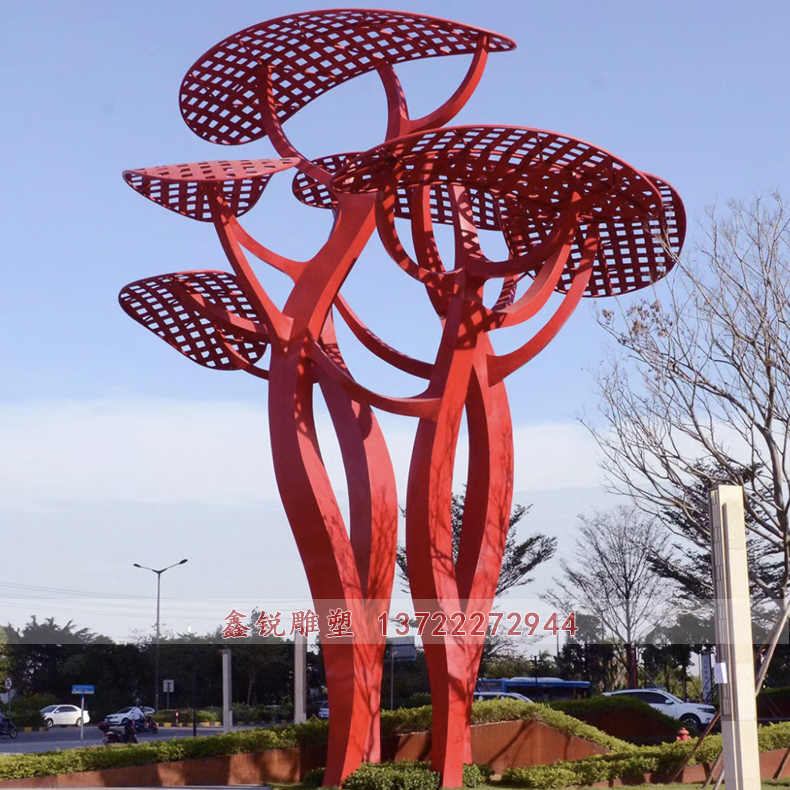 厂家制作不锈钢抽象树雕塑