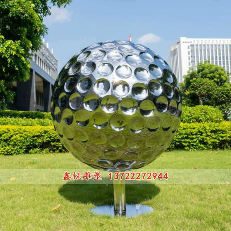 厂家制作不锈钢高尔夫球雕塑